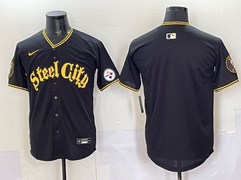 Men 2025 Nike Pittsburgh Steelers Blank Black Limited NFL Jersey style 0057->pittsburgh steelers->NFL Jersey
